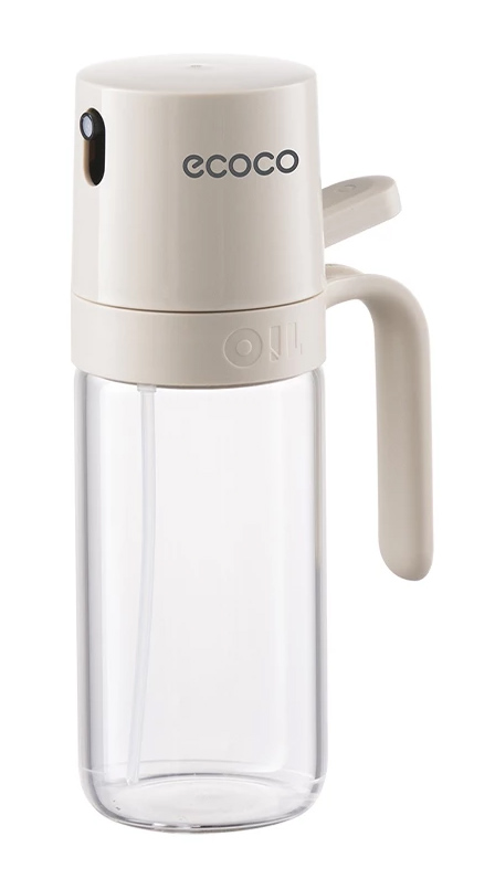 ECOCO γυάλινο δοχείο λαδιού E24235 με ψεκαστήρα, 250ml, γκρι