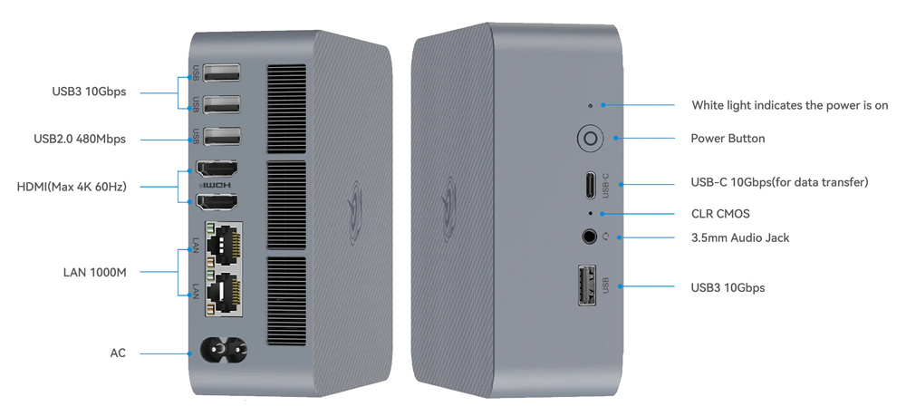 BEELINK mini PC EQi12, Intel i5-1235U, 16GB, 500GB M.2, Windows 11 Pro - Image 6