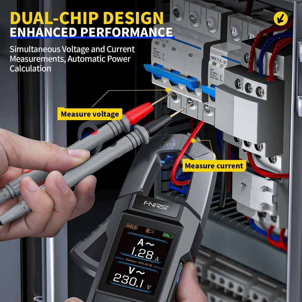 FNIRSI ψηφιακή αμπεροτσιμπίδα/πολύμετρο DMC-100, 600A AC/DC, NCV, True RMS, επαναφορτιζόμενη - Image 4