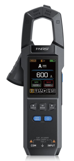 FNIRSI ψηφιακή αμπεροτσιμπίδα/πολύμετρο DMC-100, 600A AC/DC, NCV, True RMS, επαναφορτιζόμενη