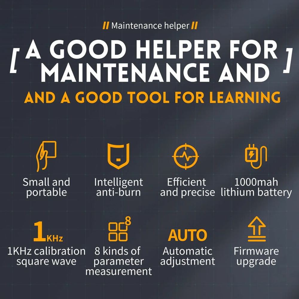 NIRSI παλμογράφος χειρός DSO152, 1 κανάλι, 200KHz, επαναφορτιζόμενος - Image 7