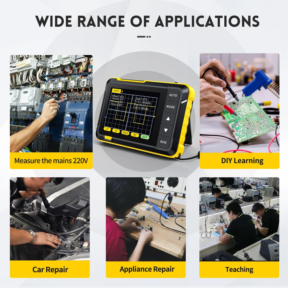 NIRSI παλμογράφος χειρός DSO152, 1 κανάλι, 200KHz, επαναφορτιζόμενος - Image 8