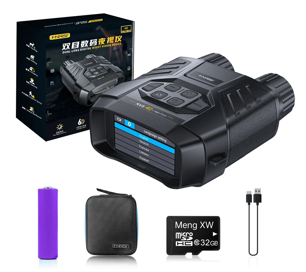 FNIRSI ψηφιακά κιάλια NVS-40 με νυχτερινή όραση, 6x zoom, 4K/36MP, μαύρα - Image 9