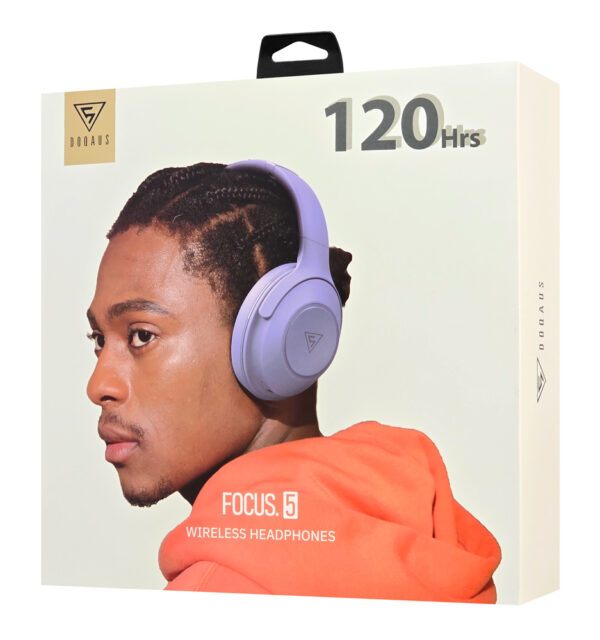 DOQAUS headphones FOCUS 5, ασύρματα & ενσύρματα, Φ40mm, 1000mAh, μωβ - Image 8