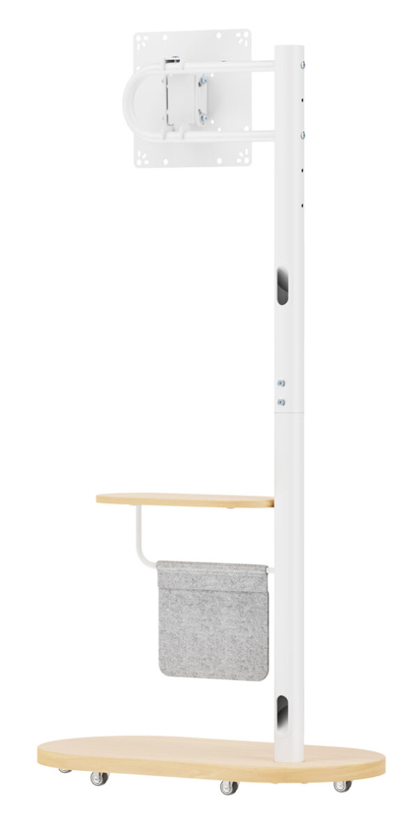 BRATECK βάση δαπέδου FS54-22T-02W για τηλεόραση 17-43" έως 15kg, με ράφι & ροδάκια - Image 6