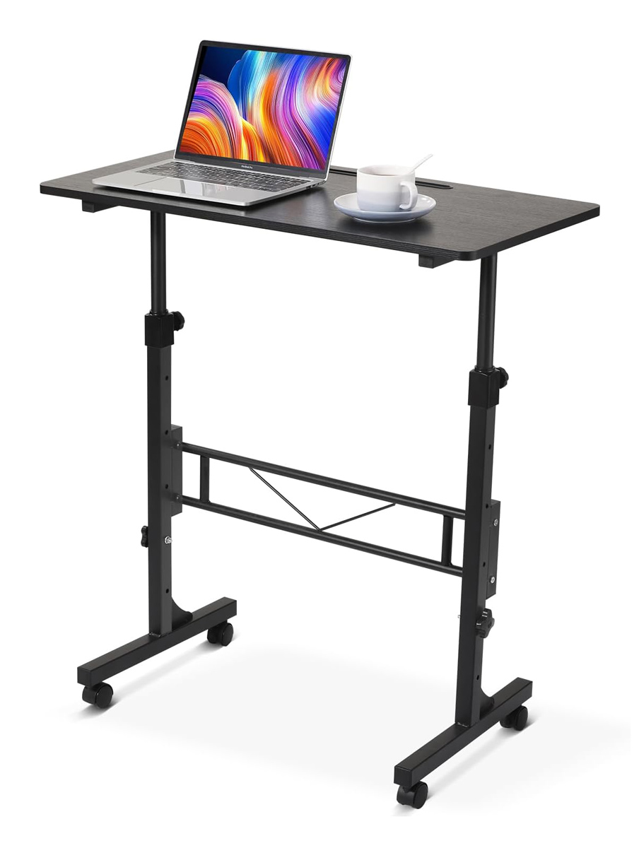 BRATECK γραφείο FWS10-6 με ρυθμιζόμενο ύψος & ροδάκια, 800x400x710~1110mm, μαύρο - Image 2