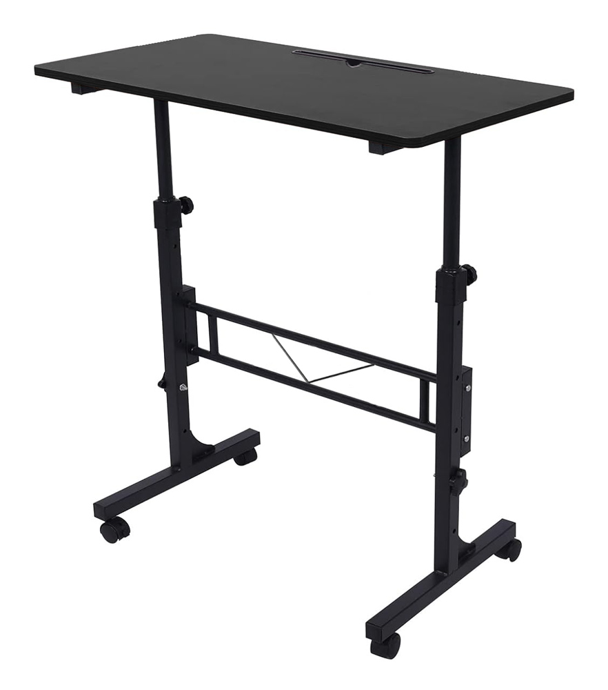 BRATECK γραφείο FWS10-6 με ρυθμιζόμενο ύψος & ροδάκια, 800x400x710~1110mm, μαύρο