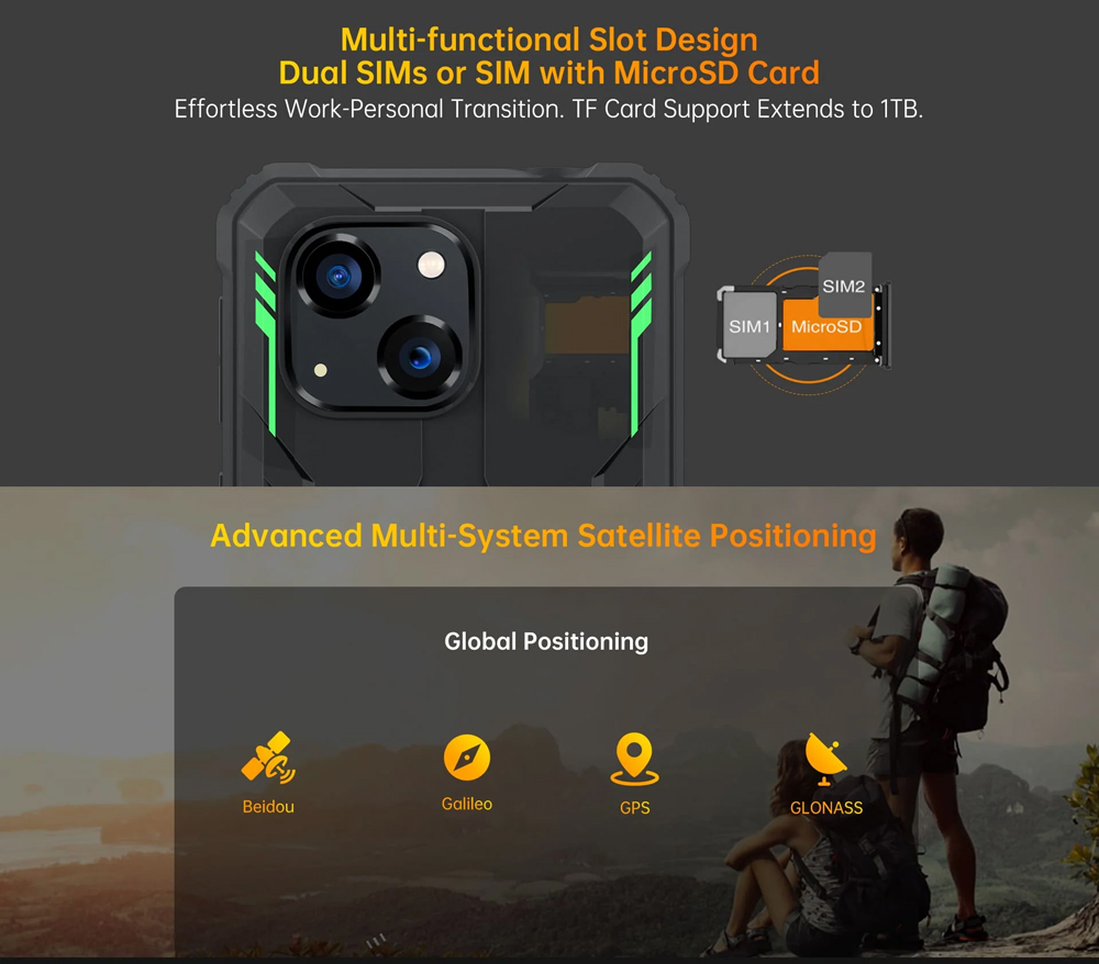 OUKITEL smartphone G2, 6", 4/64GB, 6300mAh, IP68/IP69K, πορτοκαλί - Image 8