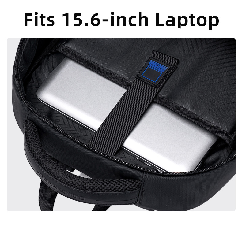 GOLDEN WOLF τσάντα πλάτης GB00711 με θήκη laptop 15.6", 27L, μαύρη - Image 4