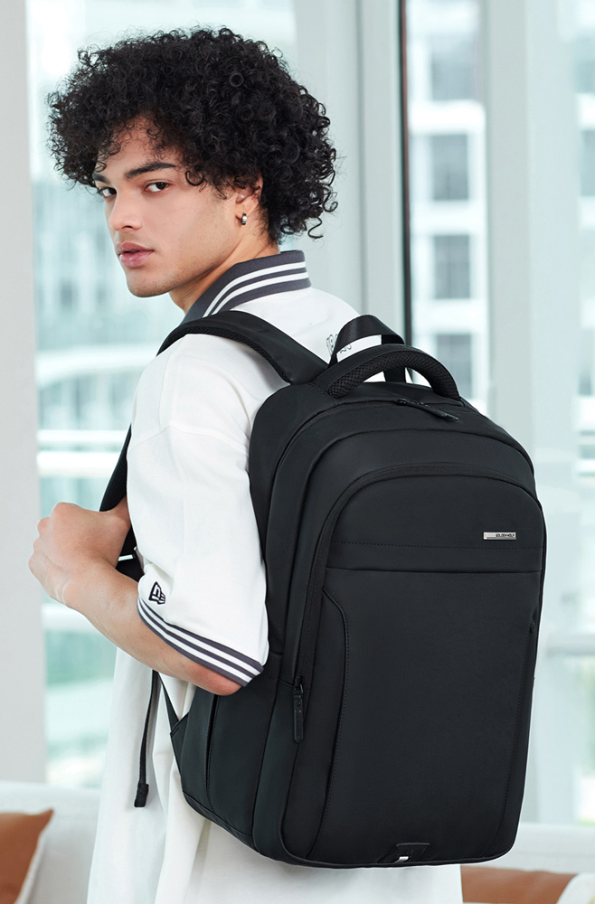 GOLDEN WOLF τσάντα πλάτης GB00711 με θήκη laptop 15.6", 27L, μαύρη - Image 2