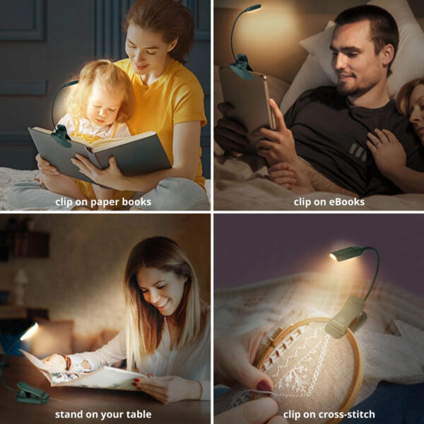 GLOCUSENT LED φακός διαβάσματος GLCSNTBL102G, επαναφορτιζόμενος, έως 45lm, πράσινος - Image 5