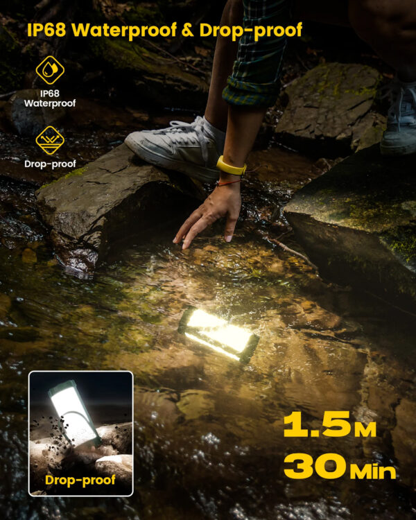 GLOCUSENT LED φανάρι GLCSNTCL001G, επαναφορτιζόμενο, έως 1200lm, IP68, πράσινο - Image 5