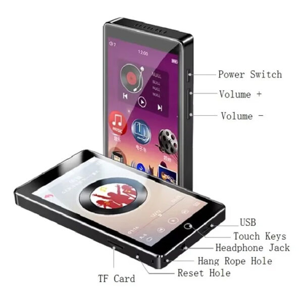 RUIZU MP3 player Η1 με οθόνη αφής 4", 32GB, ελληνικό μενού, Bluetooth, μαύρο - Image 5