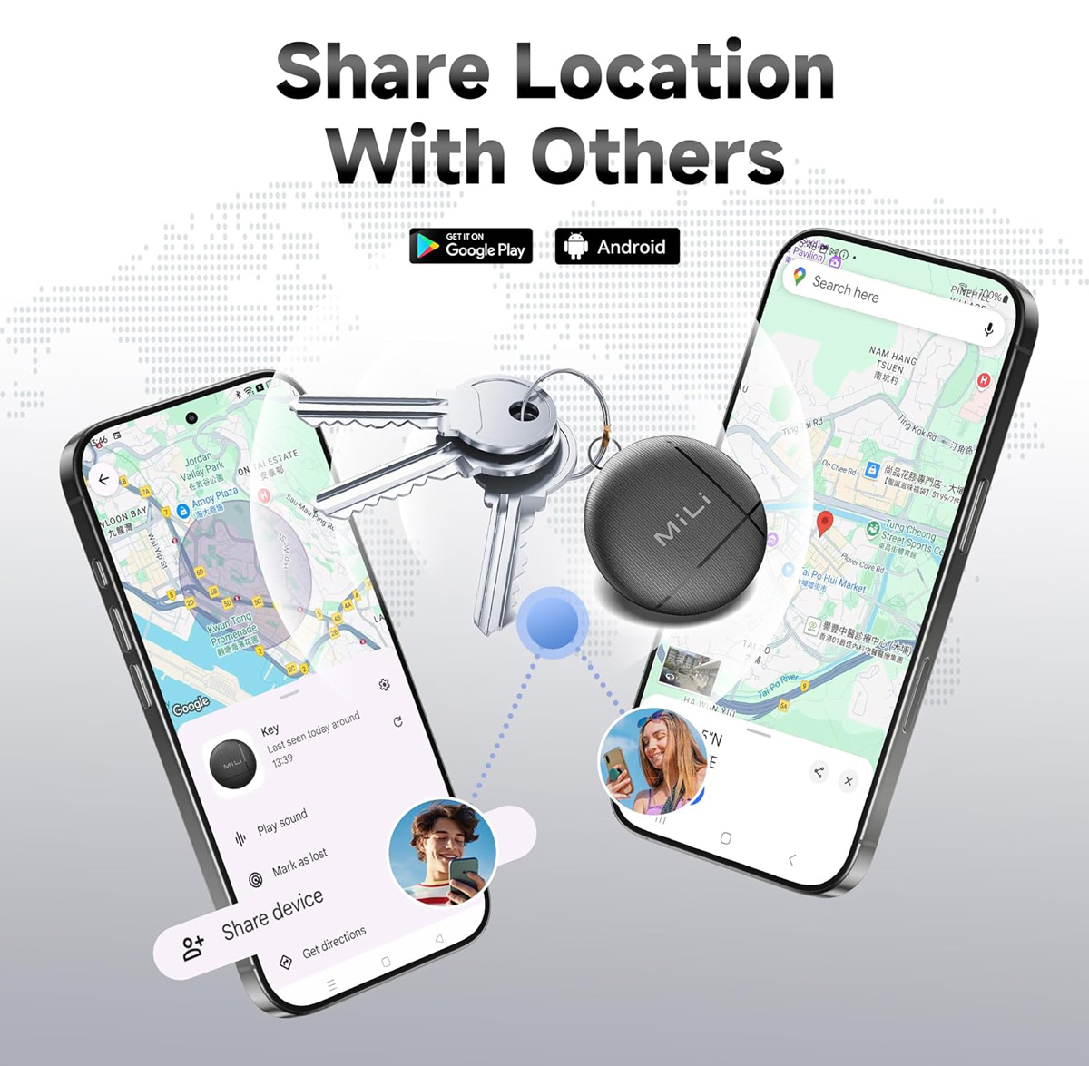 MILI smart tag LiTag Duo για iOS & Android συσκευές, Bluetooth tracker, μαύρο - Image 5