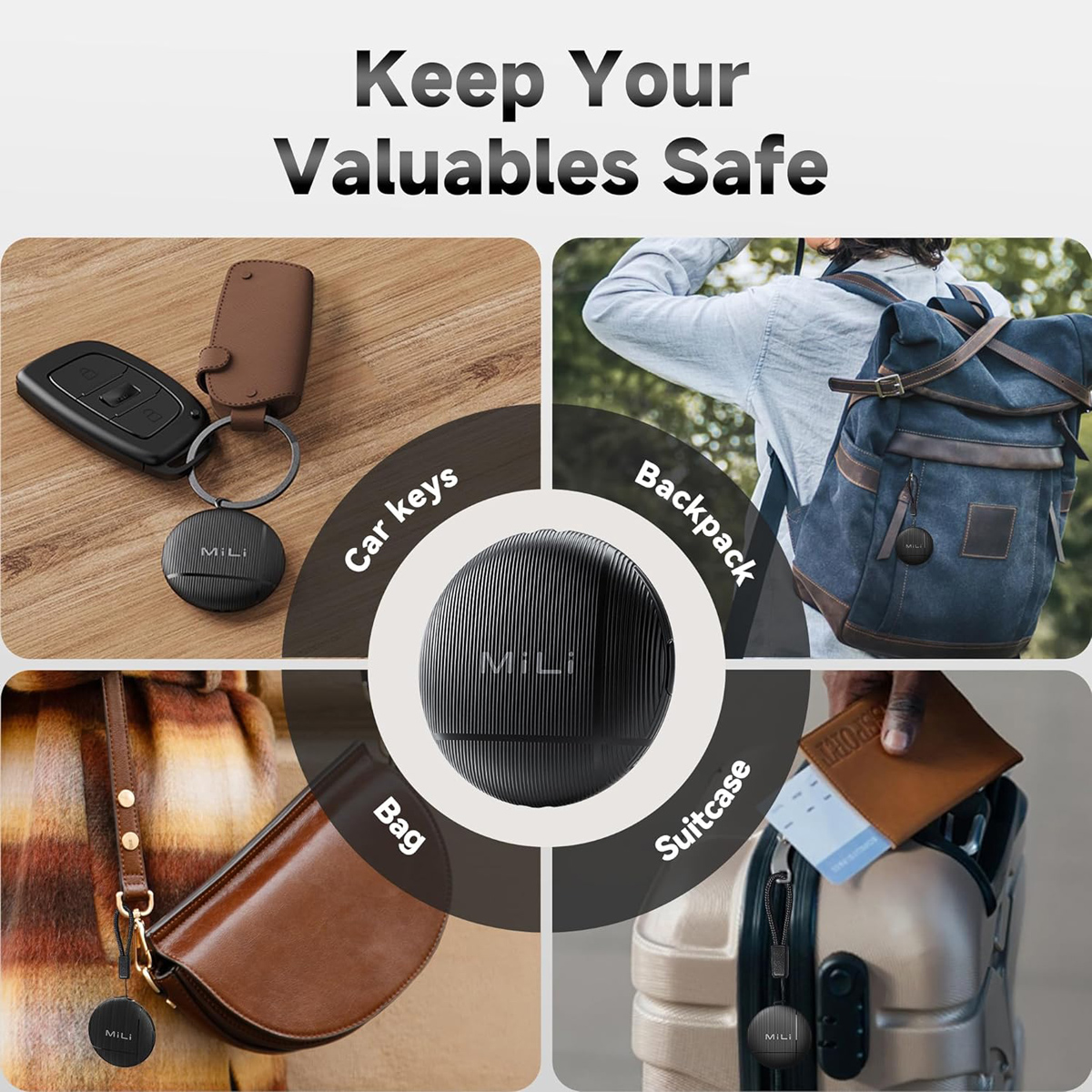 MILI smart tag LiTag Duo για iOS & Android συσκευές, Bluetooth tracker, μαύρο - Image 7