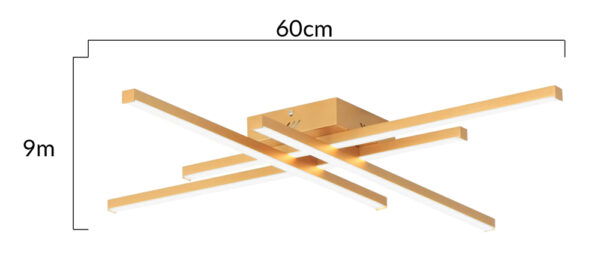 POWERTECH LED φωτιστικό οροφής HLL-0179, 50W, 4500K, 9x60x60cm, χρυσό - Image 4