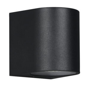 POWERTECH φωτιστικό τοίχου HLL-0187 για GU10 λάμπα, μεταλλικό, IP65, μαύρο