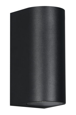 POWERTECH φωτιστικό τοίχου HLL-0188 για 2x GU10 λάμπες, μεταλλικό, IP65, μαύρο