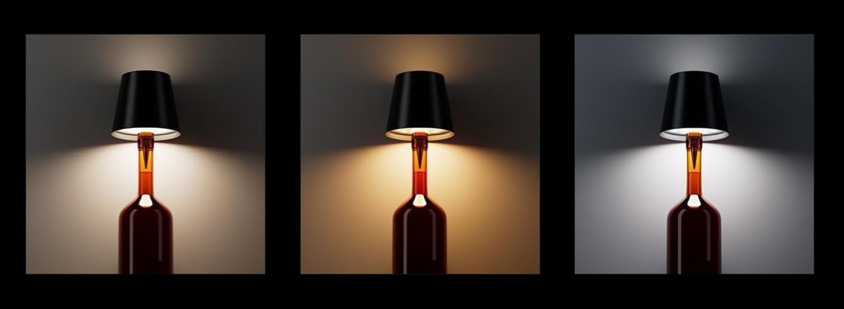 POWERTECH LED φωτιστικό για μπουκάλι HLL-0197, ρυθμιζόμενο, επαναφορτιζόμενο, μαύρο - Image 2