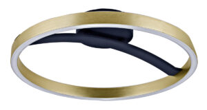 POWERTECH LED φωτιστικό οροφής HLL-0199, 29W, 4000K, Φ38x10cm, χρυσό/μαύρο