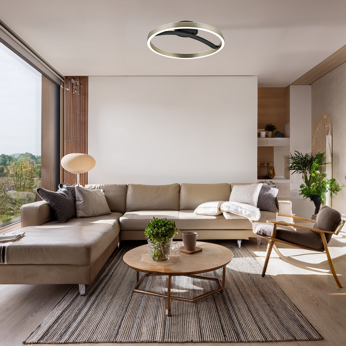 POWERTECH LED φωτιστικό οροφής HLL-0200, 29W, 4000K, Φ38x10cm, ασημί/μαύρο - Image 3