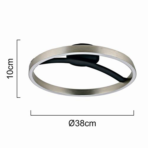 POWERTECH LED φωτιστικό οροφής HLL-0200, 29W, 4000K, Φ38x10cm, ασημί/μαύρο - Image 4