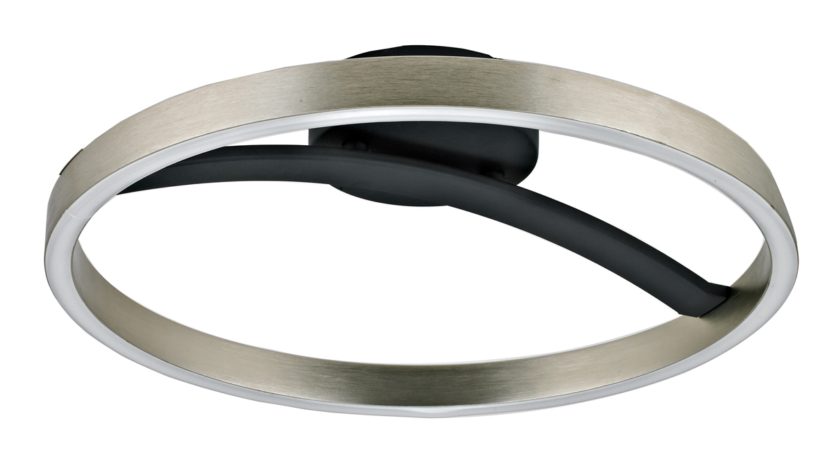 POWERTECH LED φωτιστικό οροφής HLL-0200, 29W, 4000K, Φ38x10cm, ασημί/μαύρο