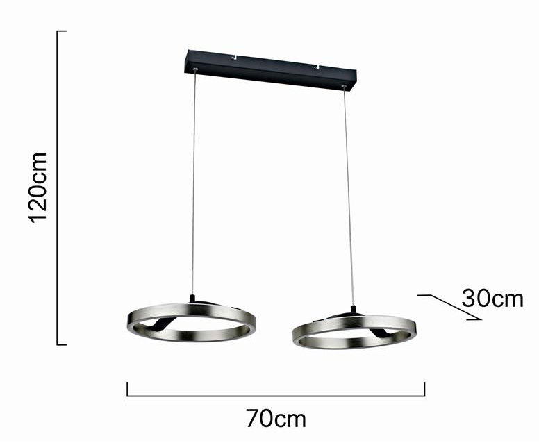 POWERTECH LED φωτιστικό οροφής HLL-0203, 42W, 4000K, 70x30x120cm, ασημί/μαύρο - Image 4