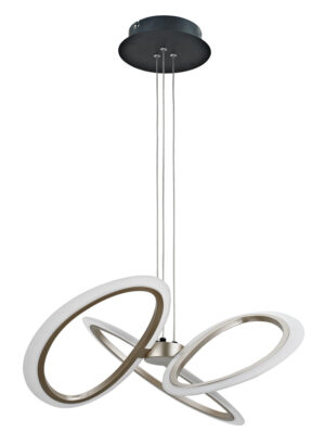 POWERTECH LED φωτιστικό οροφής HLL-0205, 40W, 4000K, Φ53x120cm, οπάλ χρυσό/μαύρο