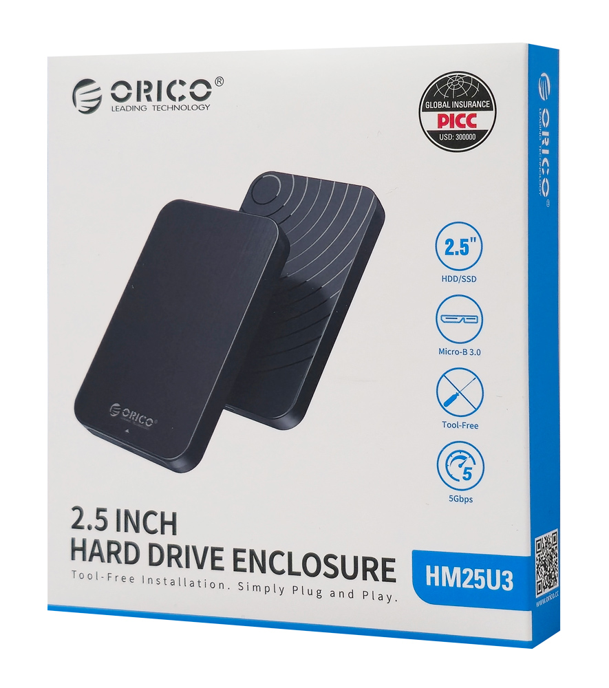 ORICO θήκη για 2.5" SATA HDD/SSD HM25U3, 5Gbps, μαύρη - Image 7