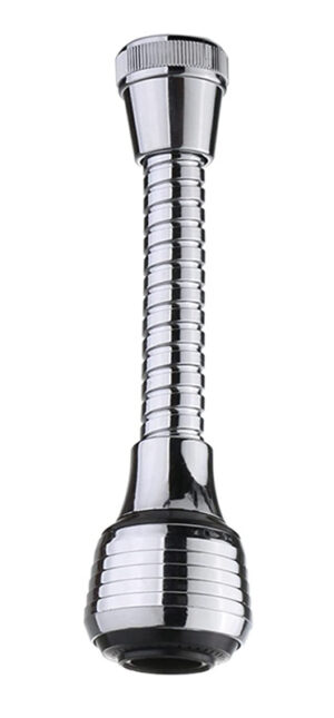 Κεφαλή βρύσης HUH-0104 με εύκαμπτο σπιράλ, 14.5cm, ασημί