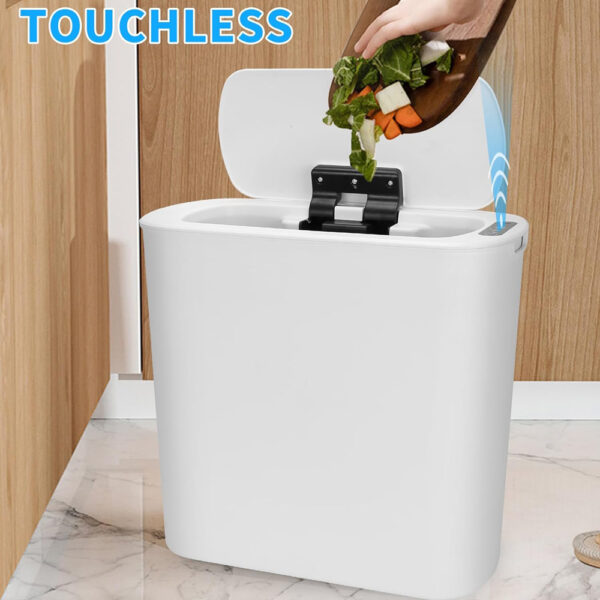 HOME USE κάδος απορριμμάτων HUH-0228, αυτόματο άνοιγμα, 13lt, λευκός - Image 2