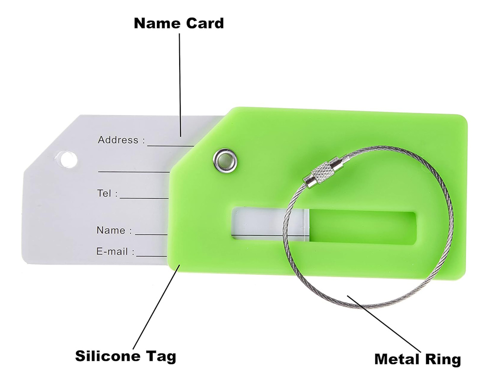 HOME USE ετικέτα βαλίτσας HUH-0246, 9.2x0.7x5.2cm, πράσινη - Image 3