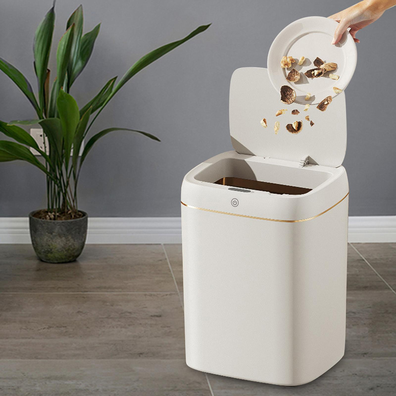 HOME USE κάδος απορριμμάτων HUH-0251 με φωτοκύτταρο, 9lt, λευκός - Image 5