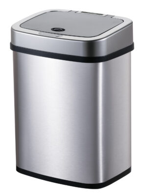 HOME USE κάδος απορριμμάτων HUH-0256 με φωτοκύτταρο, ανοξείδωτο ατσάλι, 15lt, ασημί