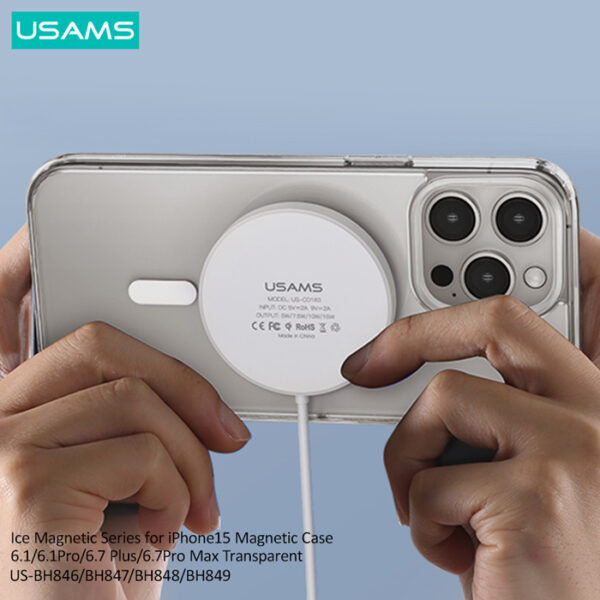 USAMS θήκη Ice Magnet US-BH848 για iPhone 15 Plus, διάφανη - Image 3