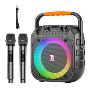 JYX φορητό ηχείο T26-T με 2x μικρόφωνα, 20W, 4000mah, LED, μαύρο