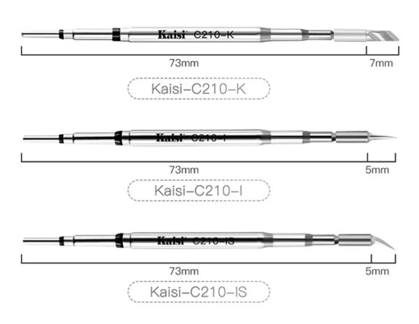 KAISI σετ soldering tip C210, τύπου I/IS/K, 3τμχ - Image 4