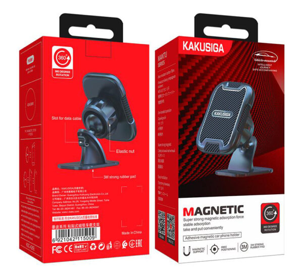 KAKUSIGA βάση smartphone αυτοκινήτου KSC-426B για ταμπλό, μαγνητική, μαύρη - Image 4