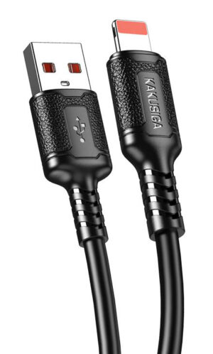KAKUSIGA καλώδιο Lightning σε USB KSC-984, σιλικόνης, 3Α, 480Mbps, 1m, μαύρο