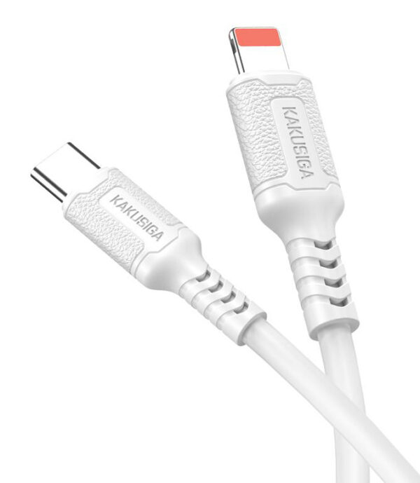 KAKUSIGA καλώδιο Lightning σε USB-C KSC-984, σιλικόνης, 27W, 480Mbps, 1m, λευκό - Image 3