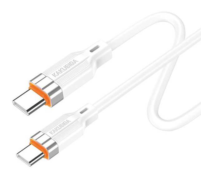 KAKUSIGA καλώδιο USB-C σε USB-C KSC-995, σιλικόνης, 100W, 480Mbps, 1m, λευκό - Image 3
