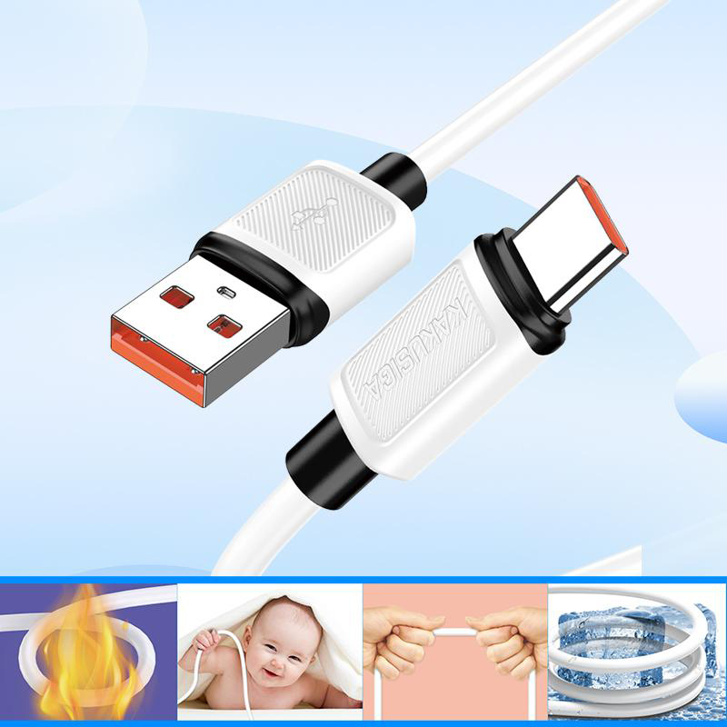 KAKUSIGA καλώδιο USB-C σε USB KSC-998, σιλικόνης, 5A, 480Mbps, 1m, μαύρο - Image 2