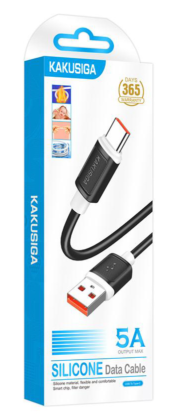 KAKUSIGA καλώδιο USB-C σε USB KSC-998, σιλικόνης, 5A, 480Mbps, 1m, μαύρο - Image 4
