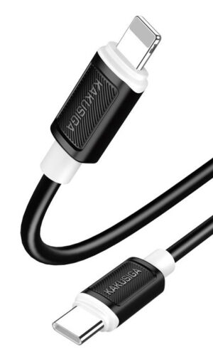 KAKUSIGA καλώδιο Lightning σε USB-C KSC-998, σιλικόνης, 30W, 480Mbps, 1m, μαύρο