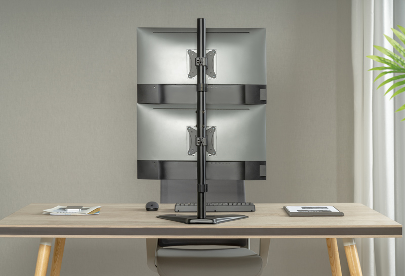 BRATECK βάση γραφείου LDT66-T02V για 2 οθόνες 17"-32", 9kg ανά οθόνη - Image 2