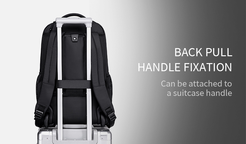 ARCTIC HUNTER τσάντα ταξιδίου LG00657-1 με θήκη laptop 15.6", τροχήλατη, 27L, μαύρη - Image 5
