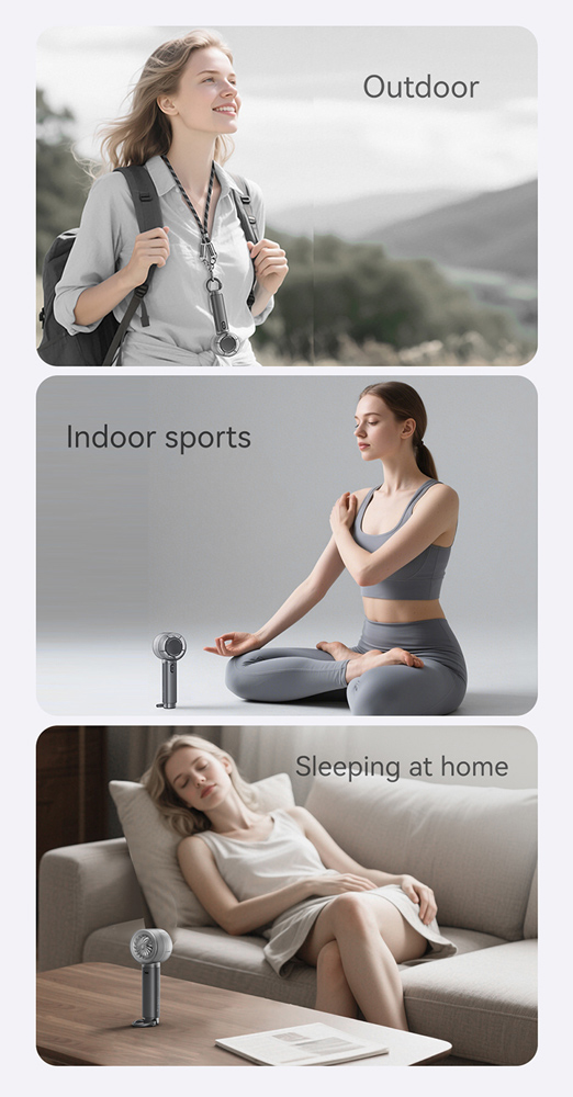 USAMS φορητός ανεμιστήρας LU01 με 5 ταχύτητες, 2000mAh, λευκός - Image 8