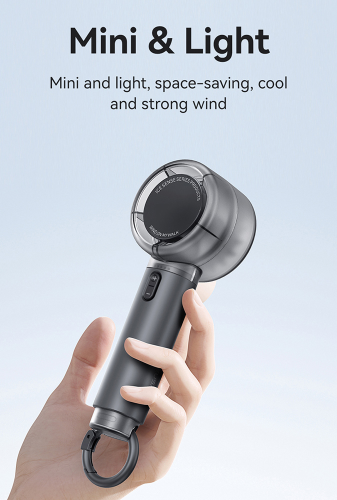 USAMS φορητός ανεμιστήρας LU01 με 5 ταχύτητες, 2000mAh, ροζ - Image 4