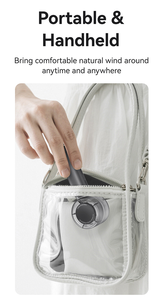 USAMS φορητός ανεμιστήρας LU01 με 5 ταχύτητες, 2000mAh, ροζ - Image 9